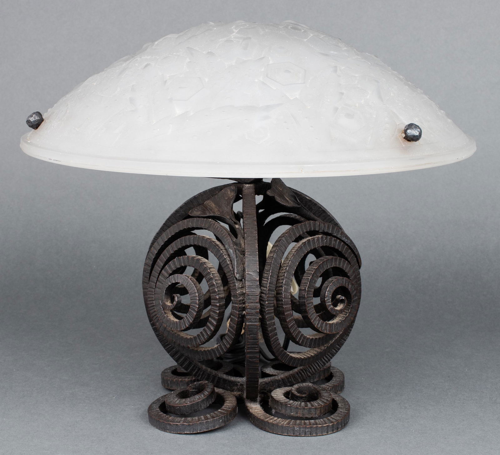 Muller Freres Luneville Art Deco Glass & Iron Lamp (1 of 12)