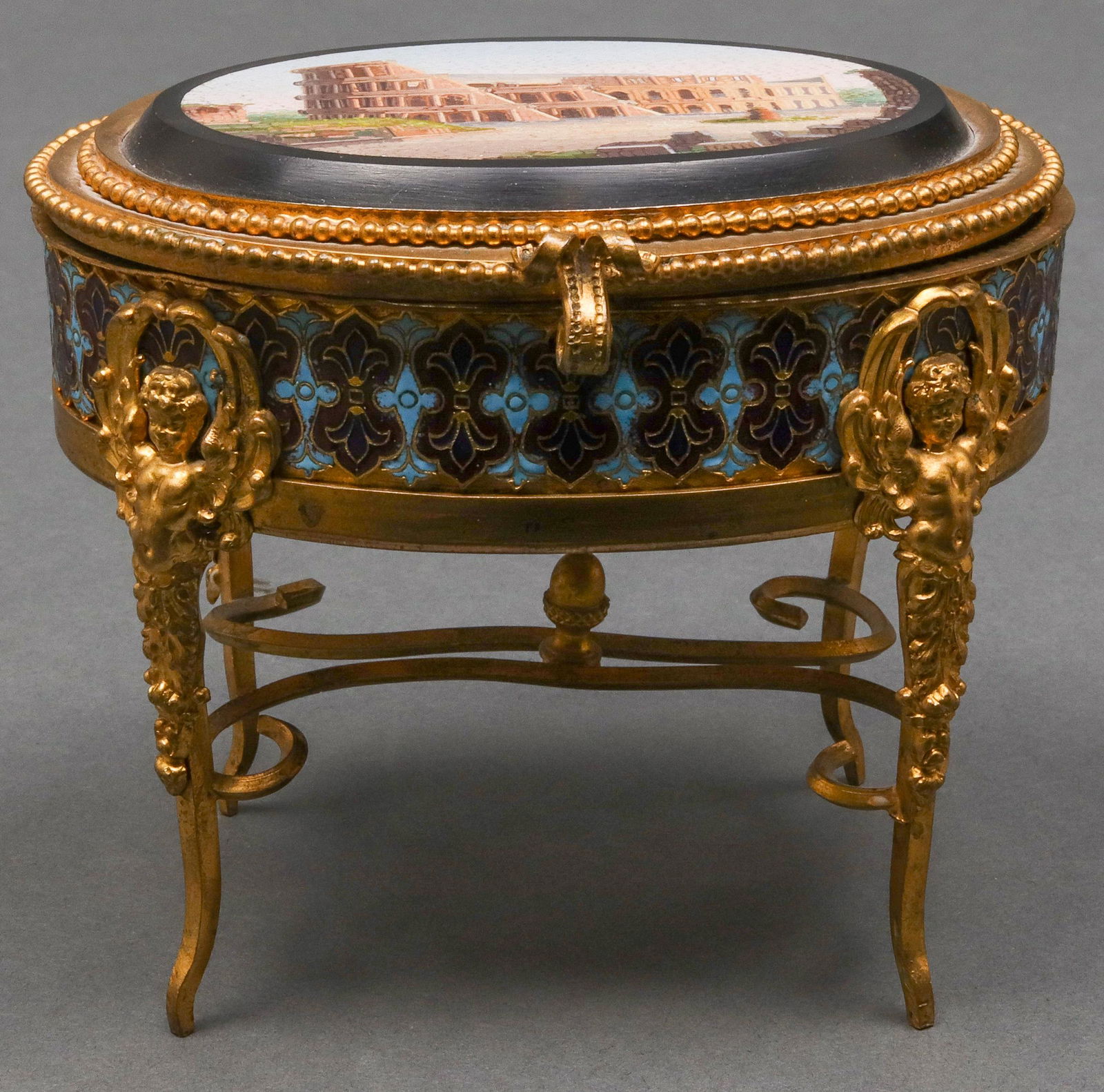 19th C. Grand Tour Micro Mosaic Jewelry Box, Italy (1 of 9)
