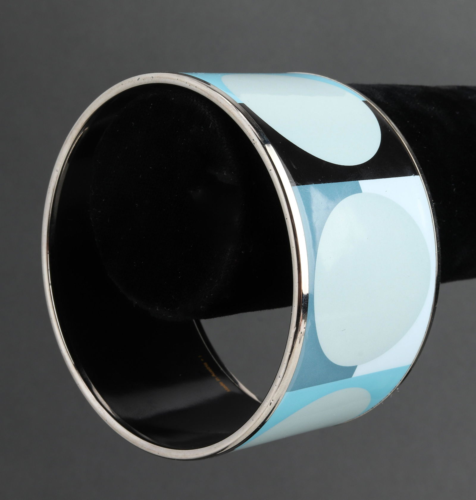 Hermes Silver-Tone & Enamel Modern Bangle (1 of 5)