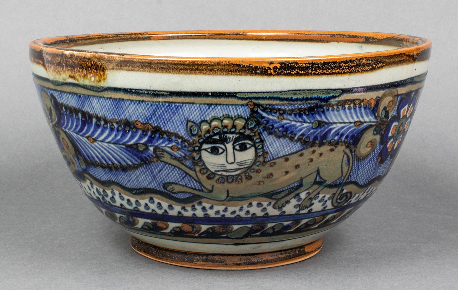 Xochiquetzal Mexico Large Glazed Ceramic Bowl (1 of 7)