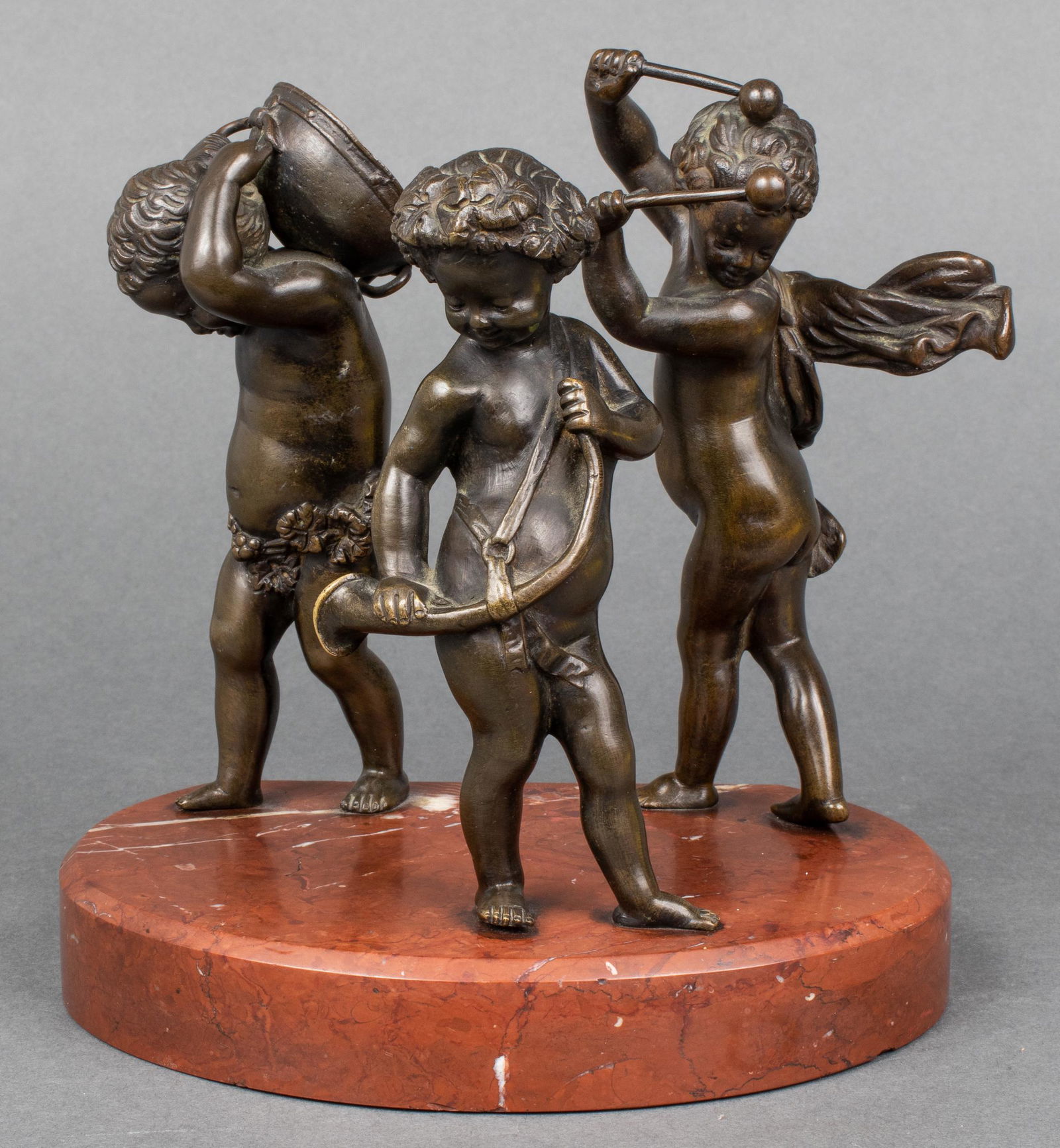 Musical Cherubs Bronze Figural Group Sculpture (1 of 13)