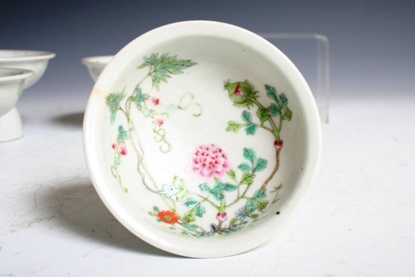 Chinese Guang Xu Teapot & 4 Stem Cups - 7