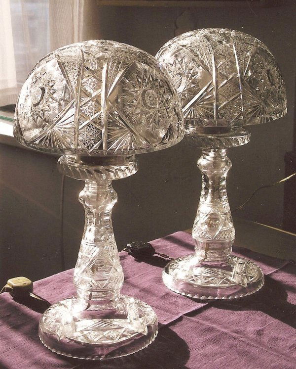 170 Pair of Bohemian Crystal Lamps c. 1920s
