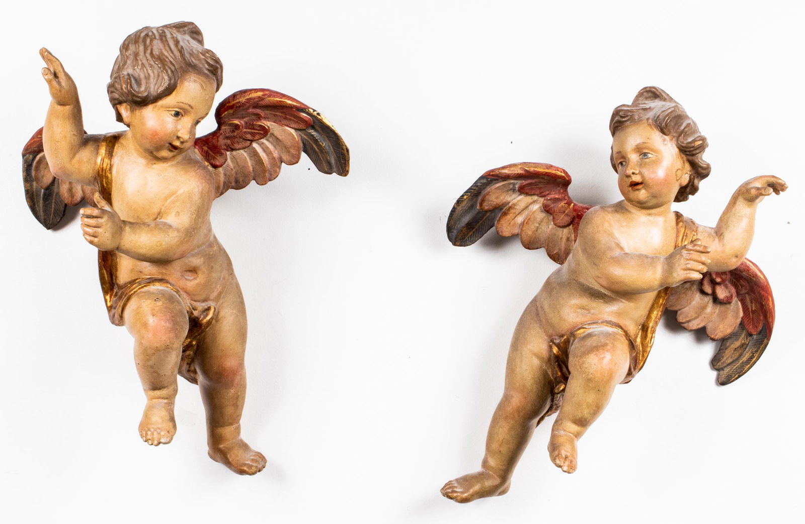Continental Baroque Style Putti Sculptures, Pair (1 of 11)