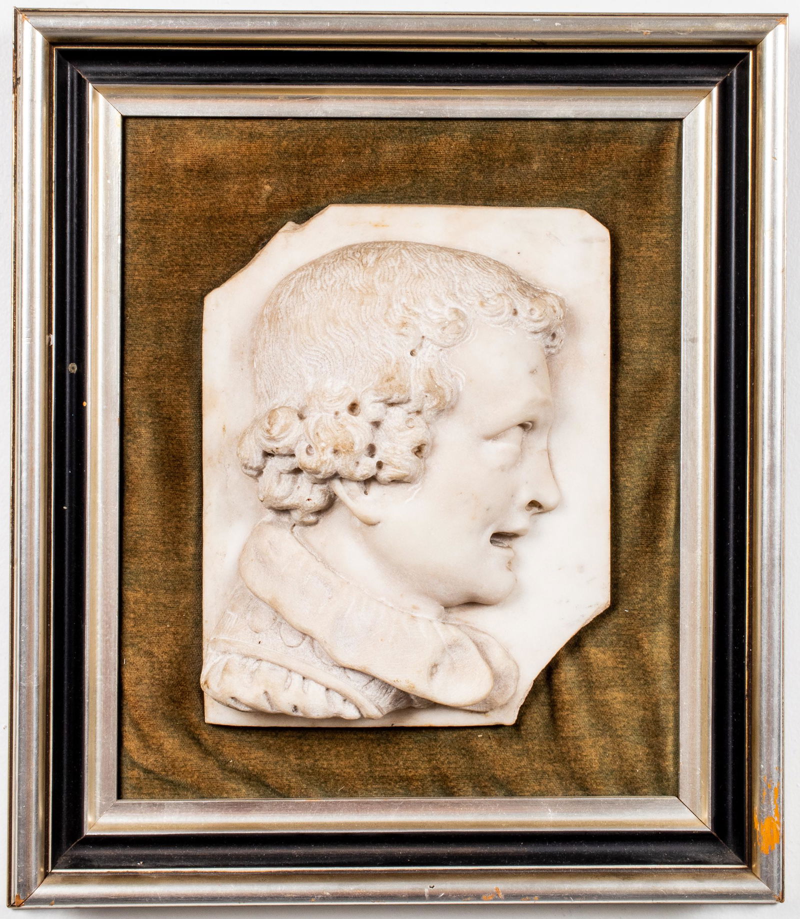 Antique Carved Marble Plaque of a Renaissance Man (1 of 7)