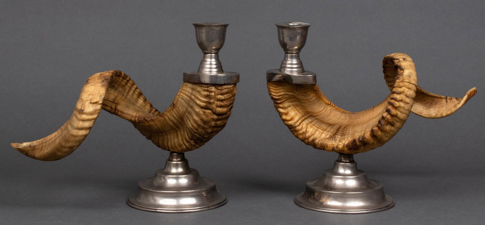 Ram Horn Candlesticks, 2 (1 of 10)