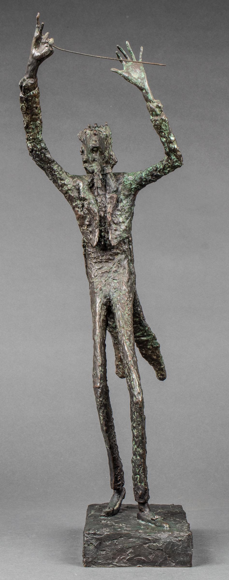 Signed Silbert Conductor Brutalist Bronze Sculptor (1 of 13)