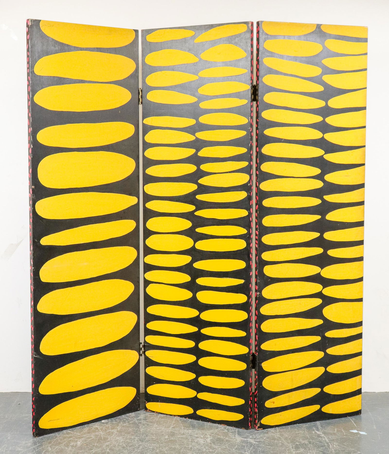 Pop / Folk Art Hand-Painted Folding Screen (1 of 5)