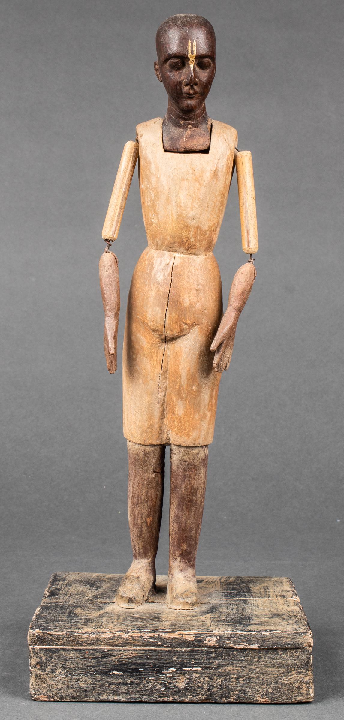 Primitive Folk Art Polychrome Wood Doll Mannequin (1 of 13)