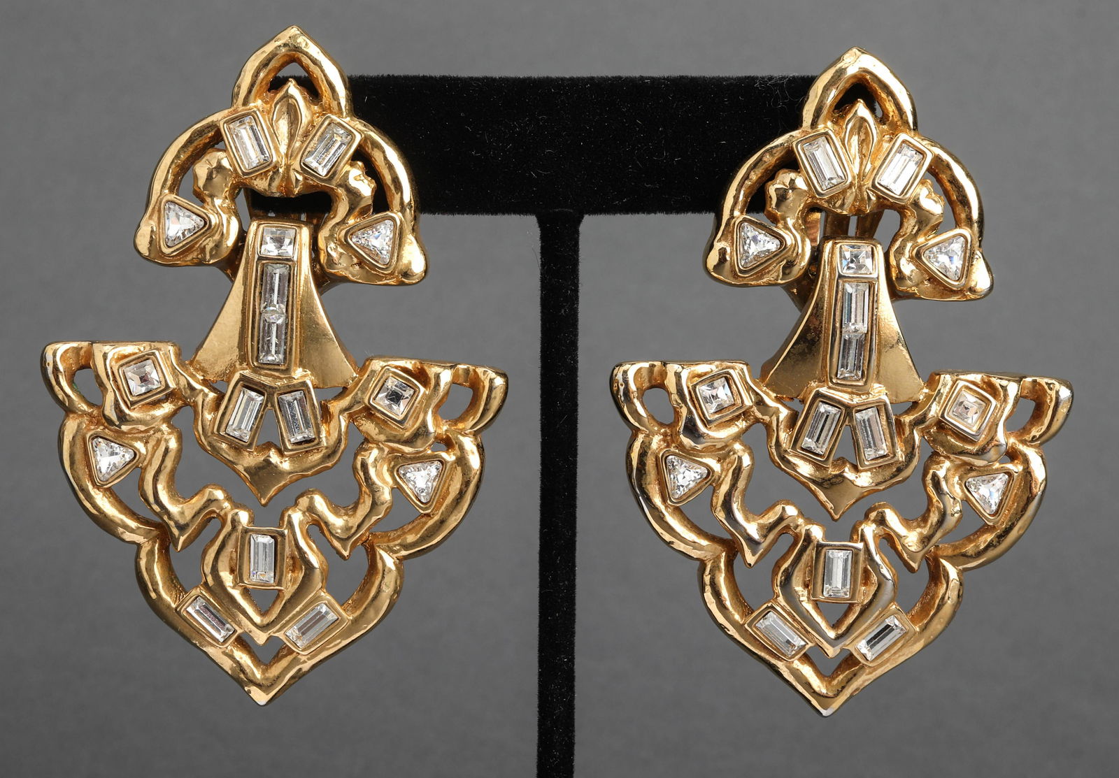 Yves Saint Laurent Gold-Tone & Faux Jewel Earrings (1 of 5)