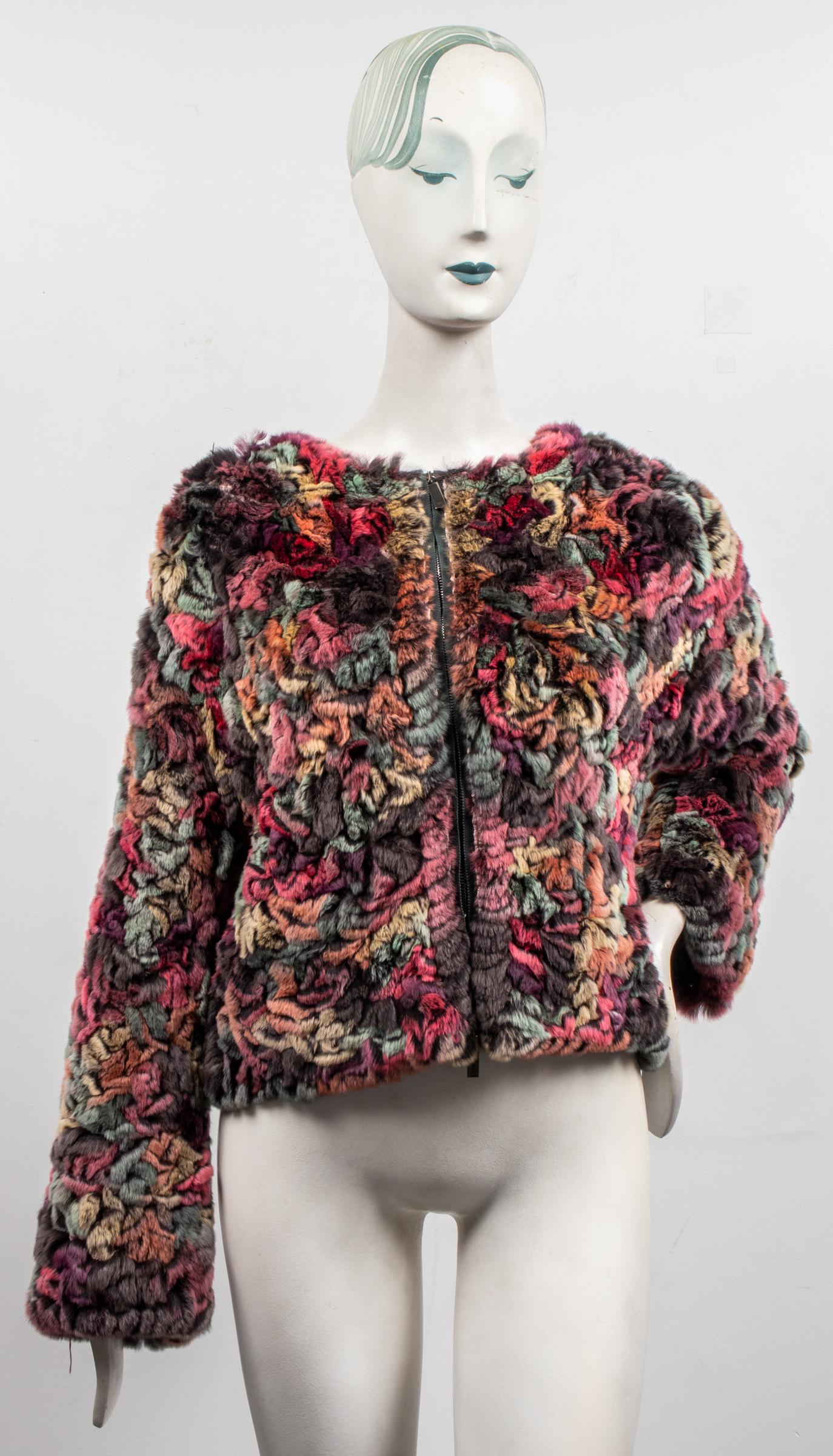 Emporio Armani Multicolor Rabbit Fur Coat / Jacket (1 of 9)