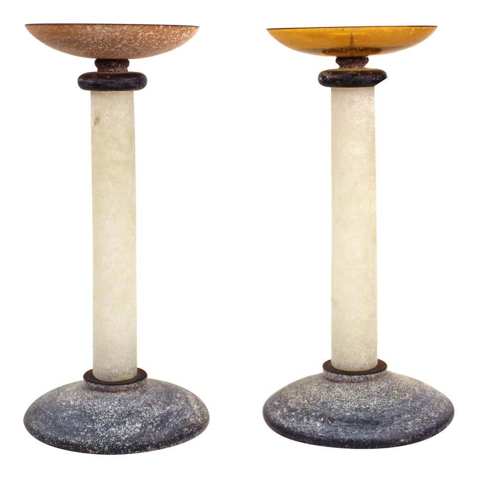 Karl Springer for Seguso Murano Candlesticks, Pair (1 of 13)