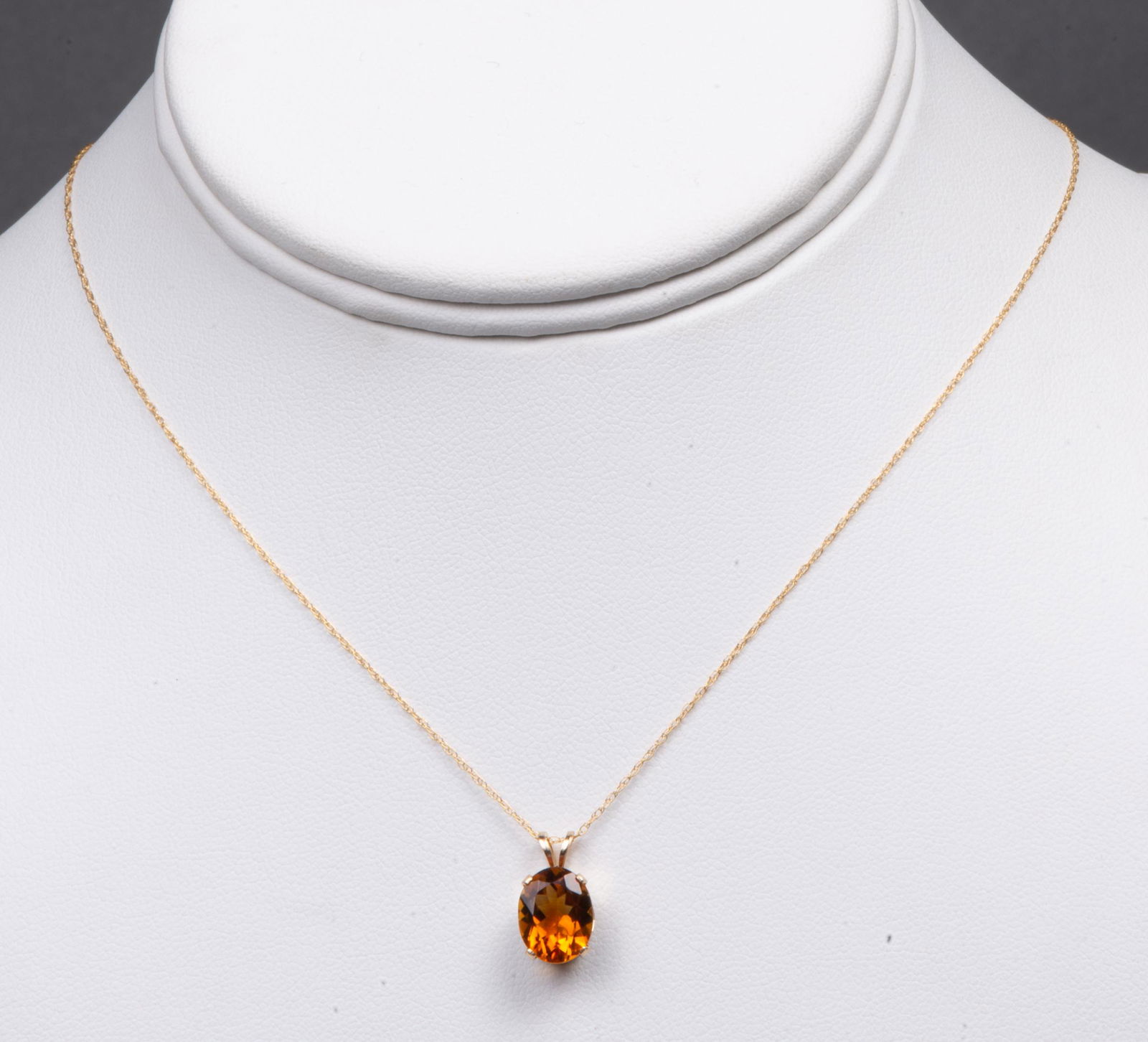 14K Gold 2.2ct. Madeira Citrine Pendant Necklace (1 of 5)