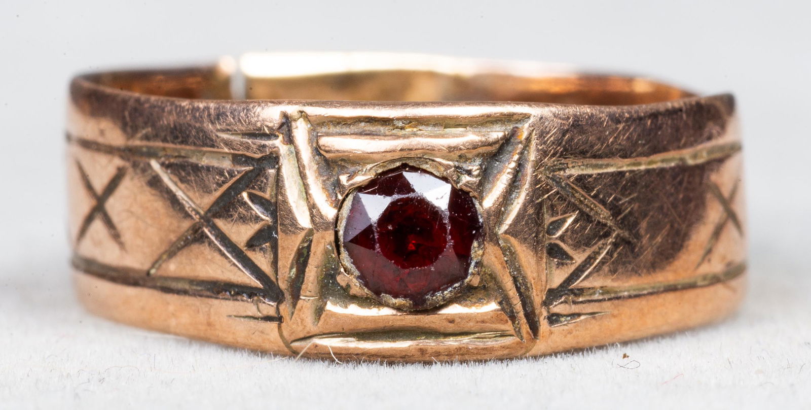 Edwardian 14K Rose Gold Garnet Ring (1 of 3)