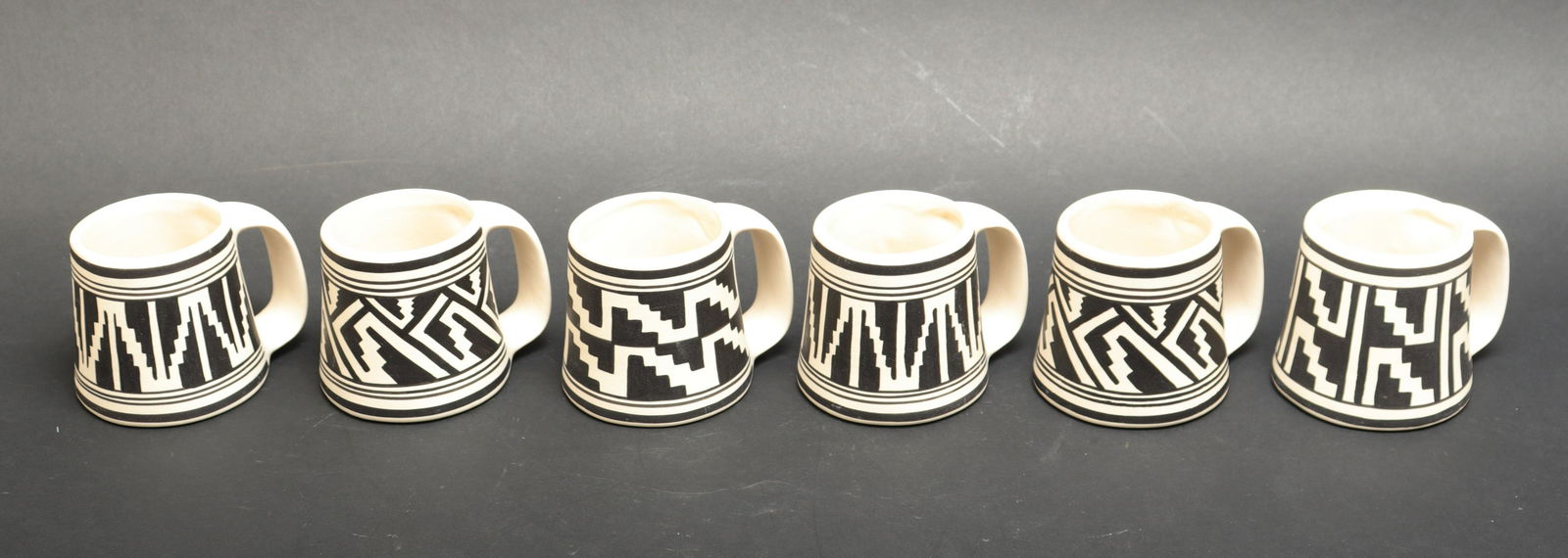 Southwest Native American Motif Pottery Mugs, 6 (1 of 6)