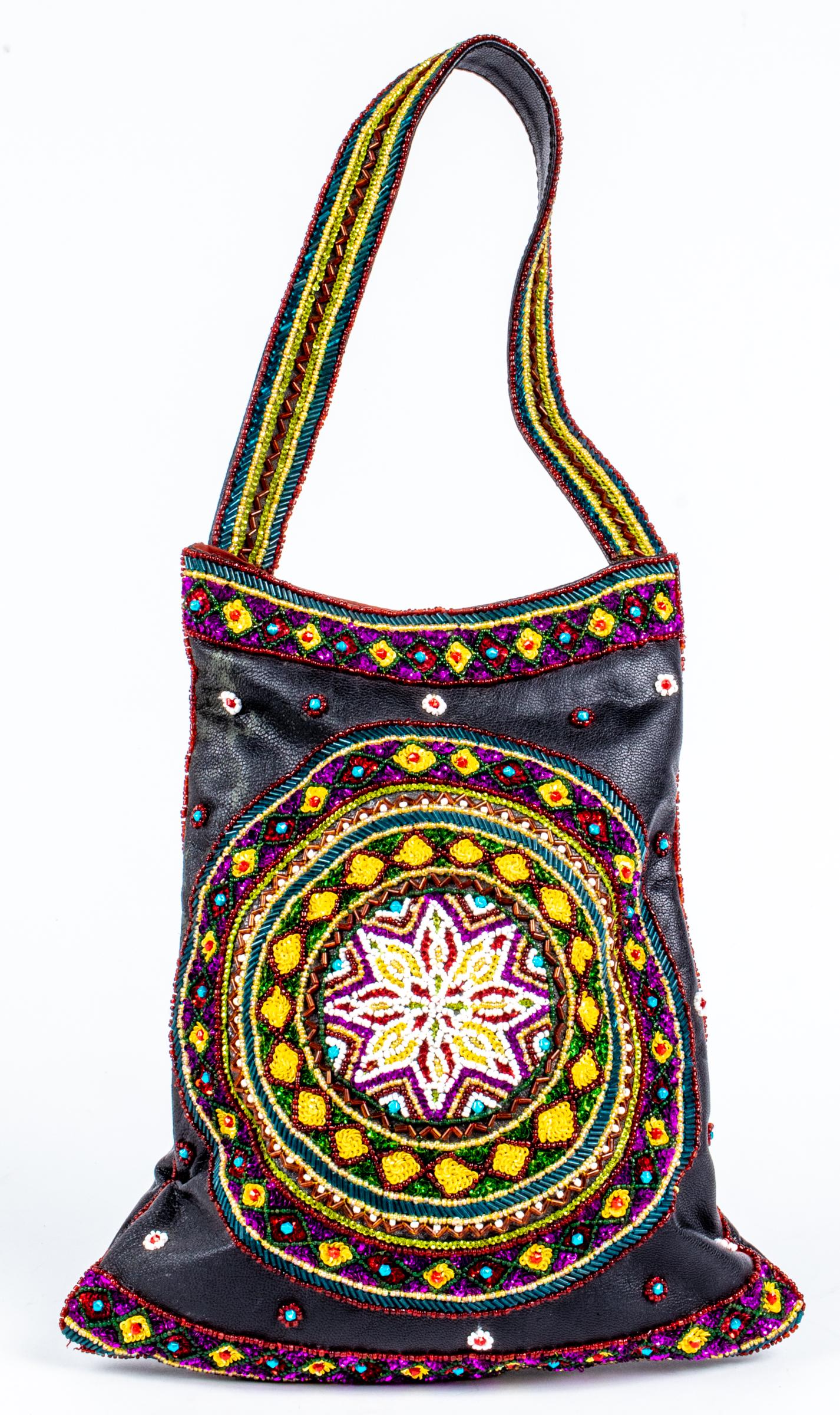 Santi Beaded Leather Mandala Handbag (1 of 6)