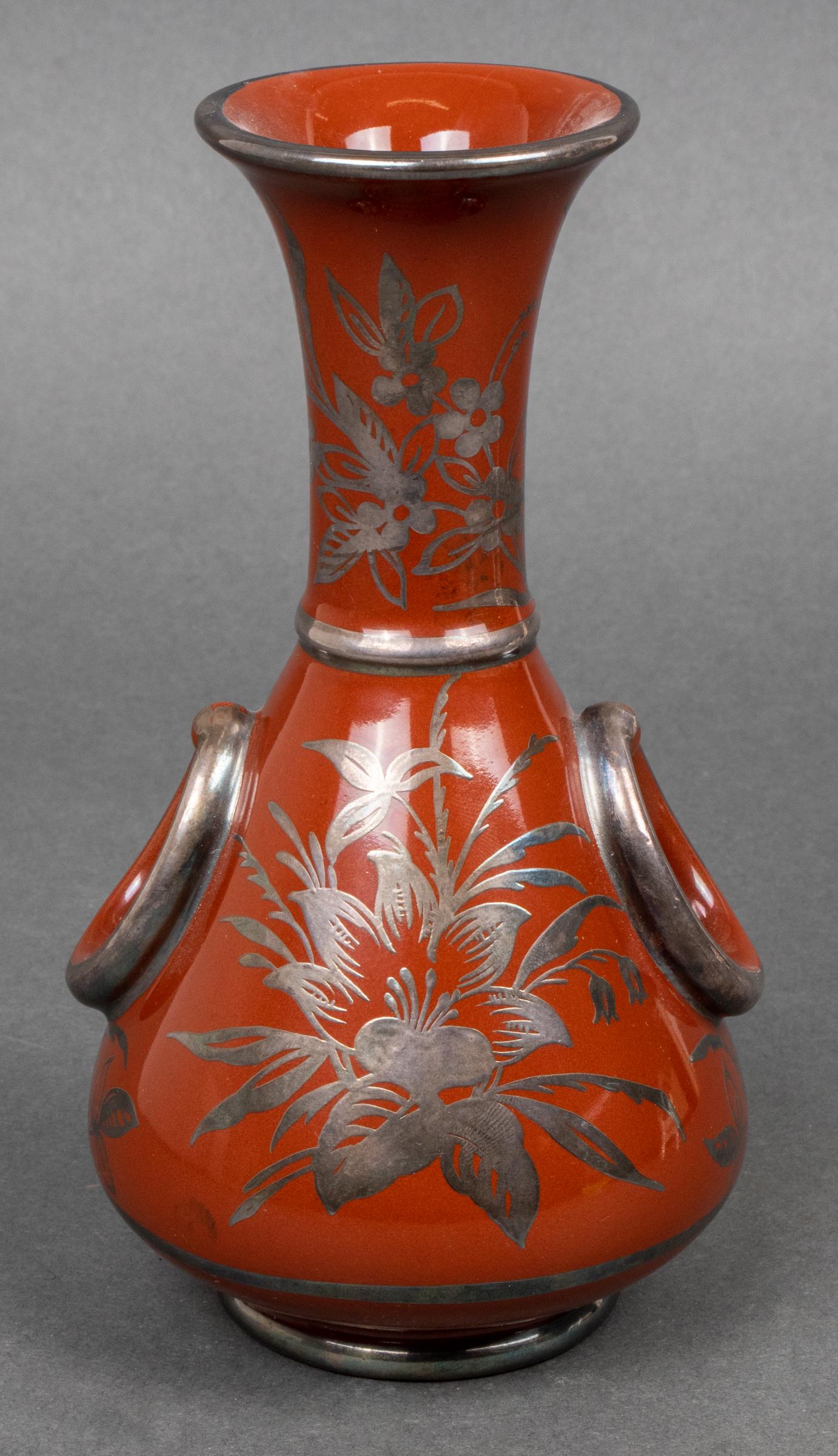 Ginori Italian Silver Overlay Ceramic Vase (1 of 7)