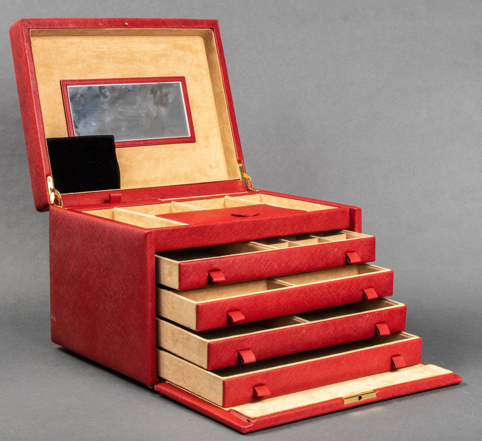 Red Jewelry Box / Case, Vintage (1 of 4)