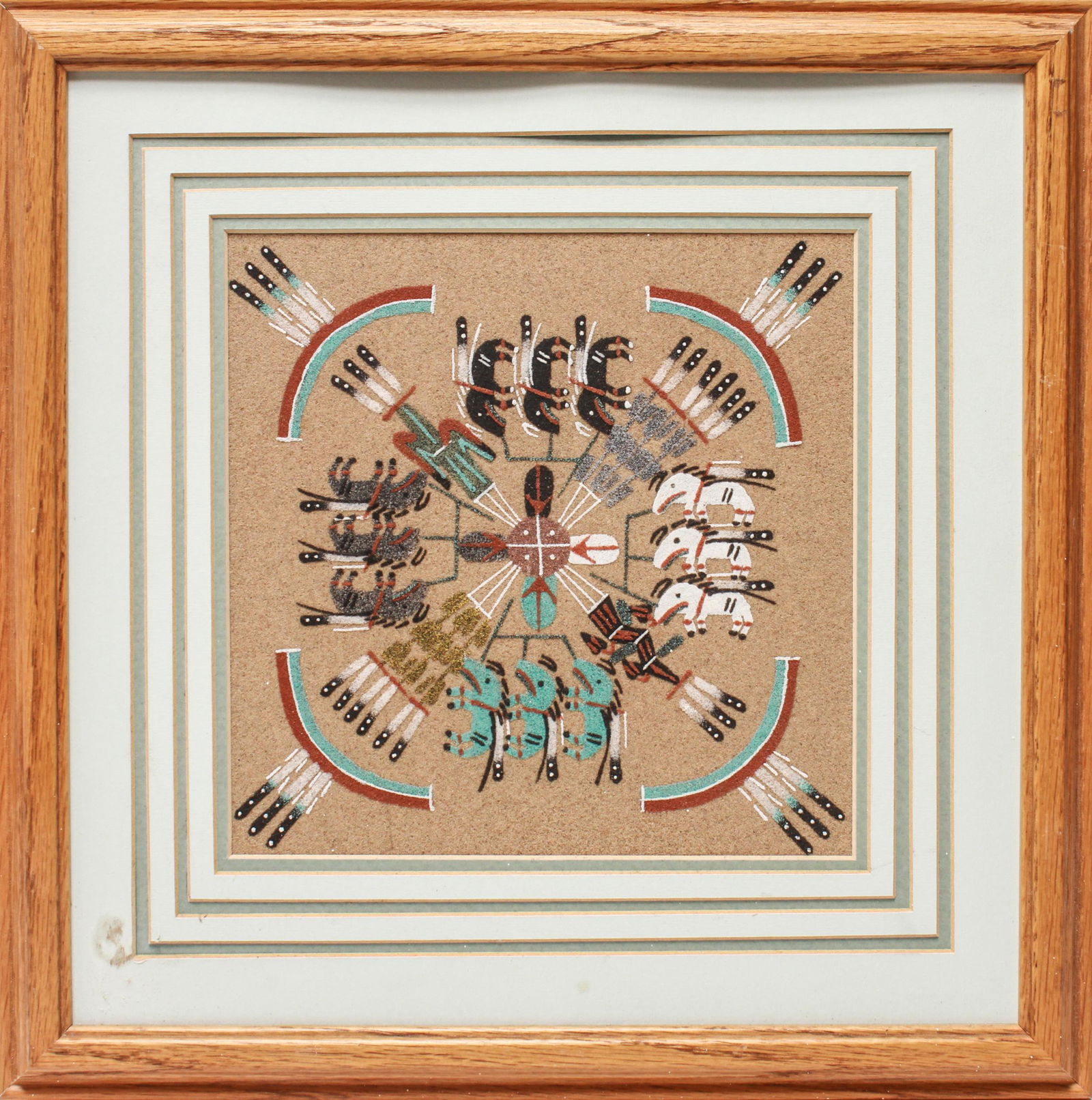 R. Garcia "Buffalo" Navajo Indian Sand Painting (1 of 6)