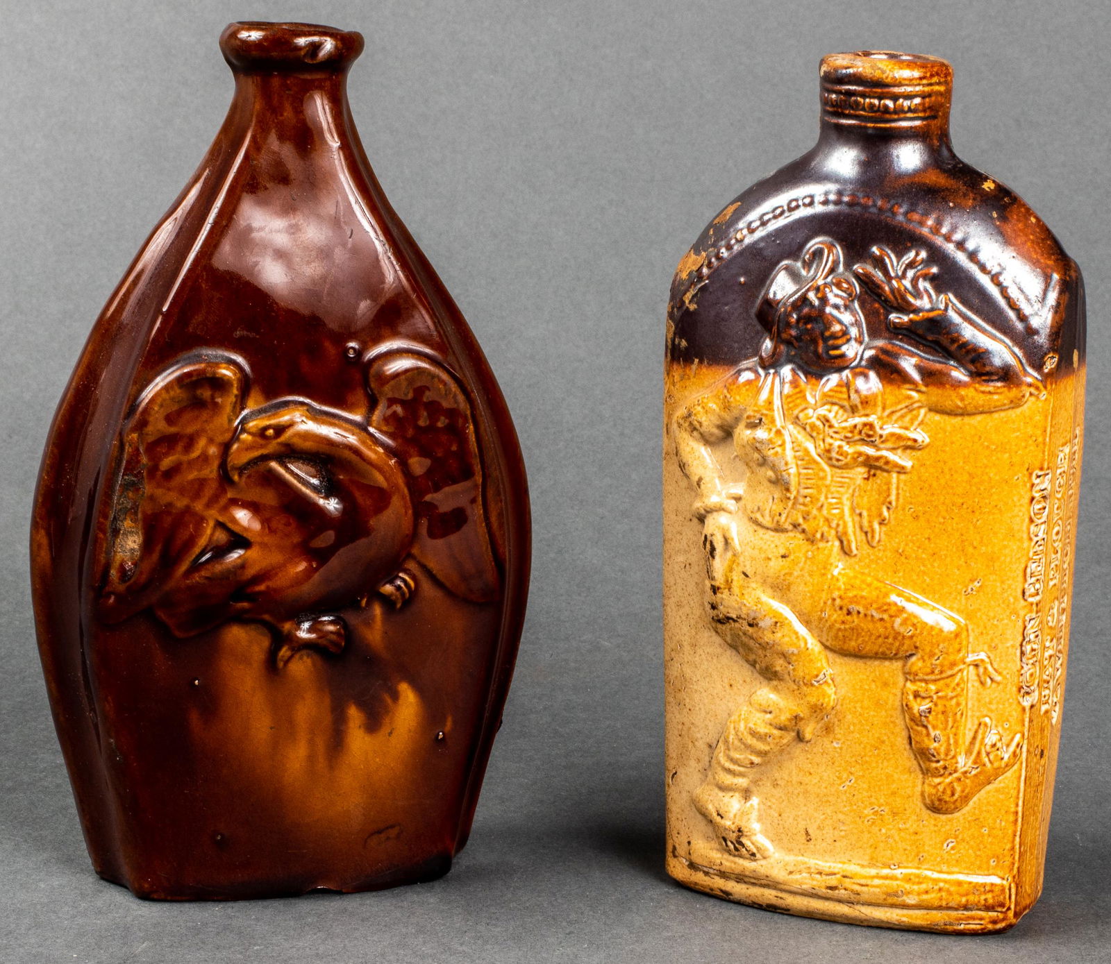 Americana Pottery Flasks, 2 (1 of 6)