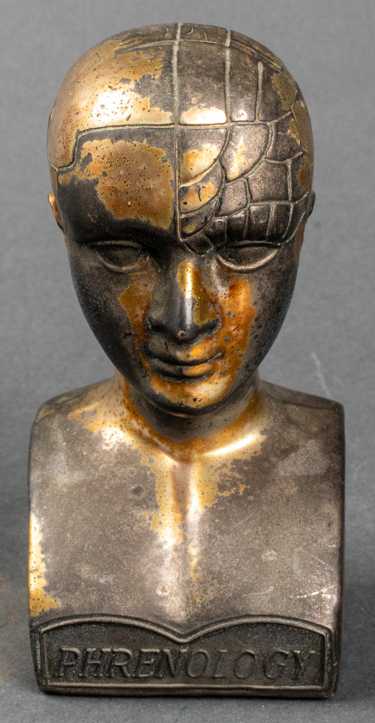 Arnold Ltd Cast Metal Phrenology Bust Sculpture (1 of 5)