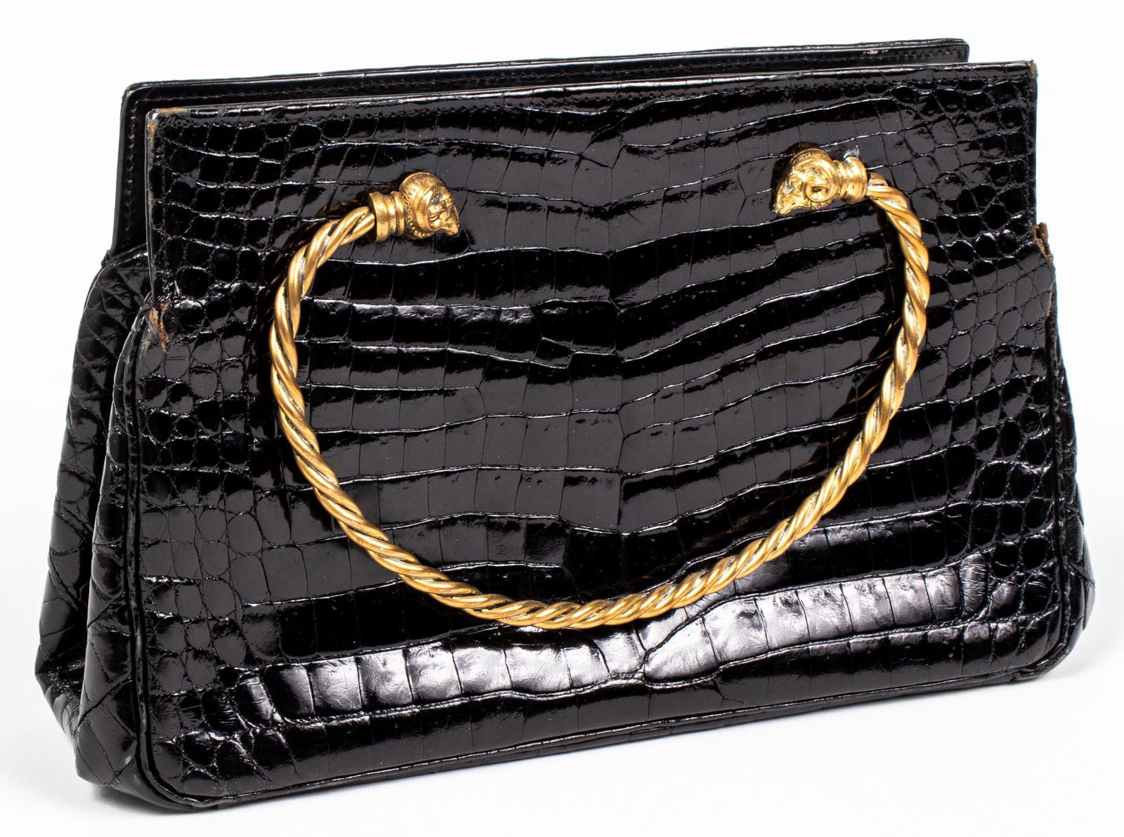 Vintage Black Crocodile Handbag (1 of 3)