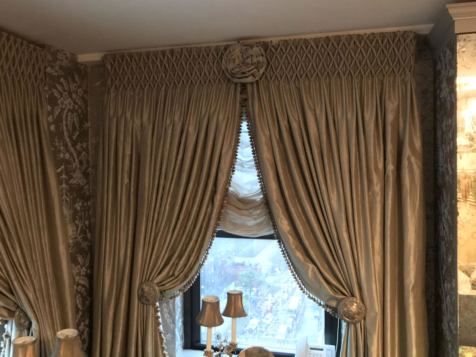 Custom Drapery in Fortuny Fabric (1 of 5)