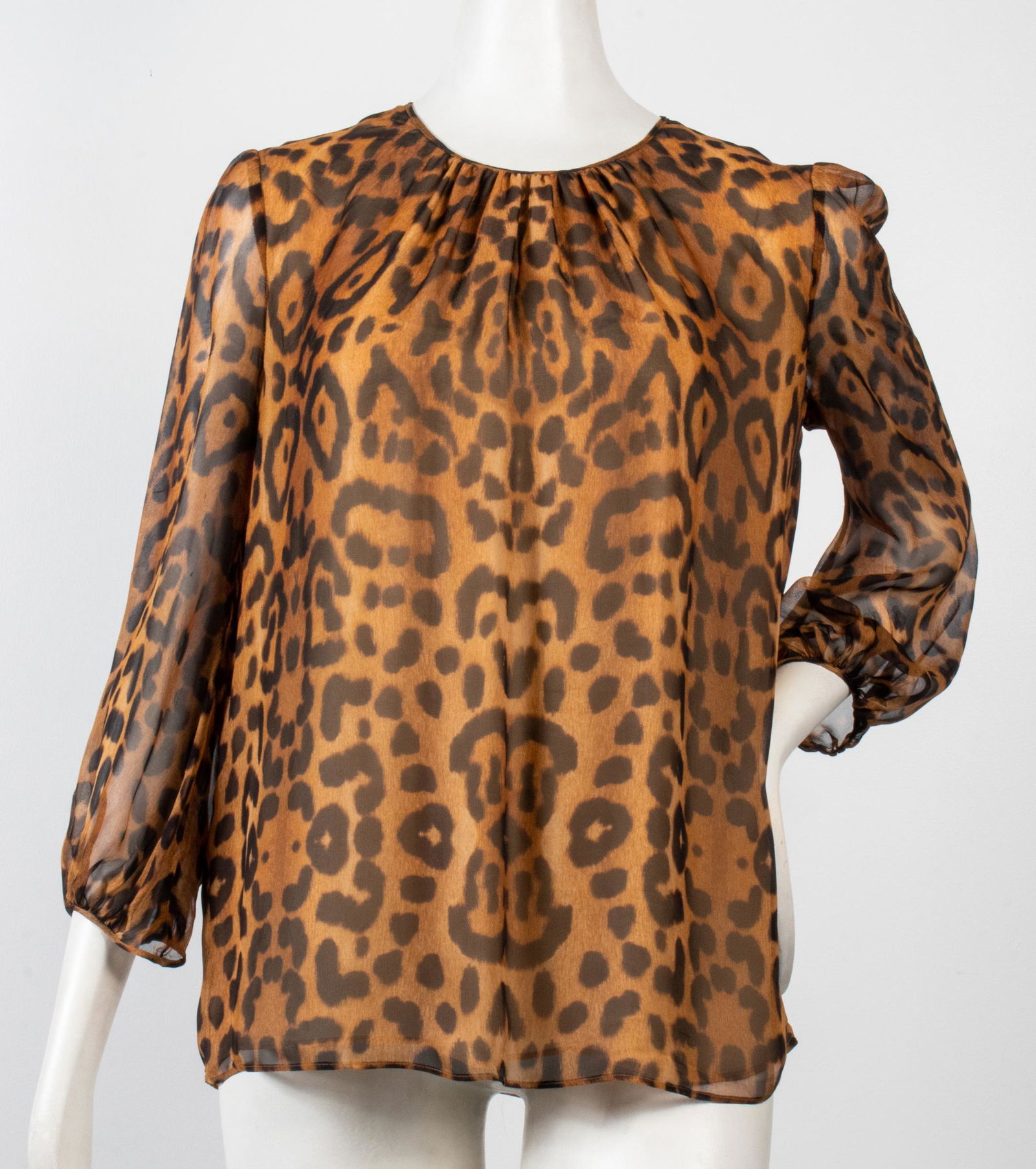 Giambattista Valli Leopard Print Silk Blouse (1 of 8)