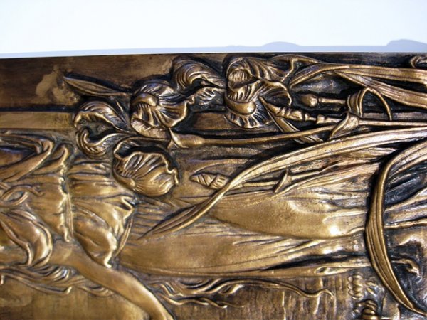 French Nouveau Bronze Plaque Female Figure - 4