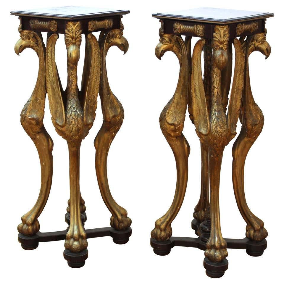 Empire Neoclassical Revival Carved Bird Pedestals (1 of 15)