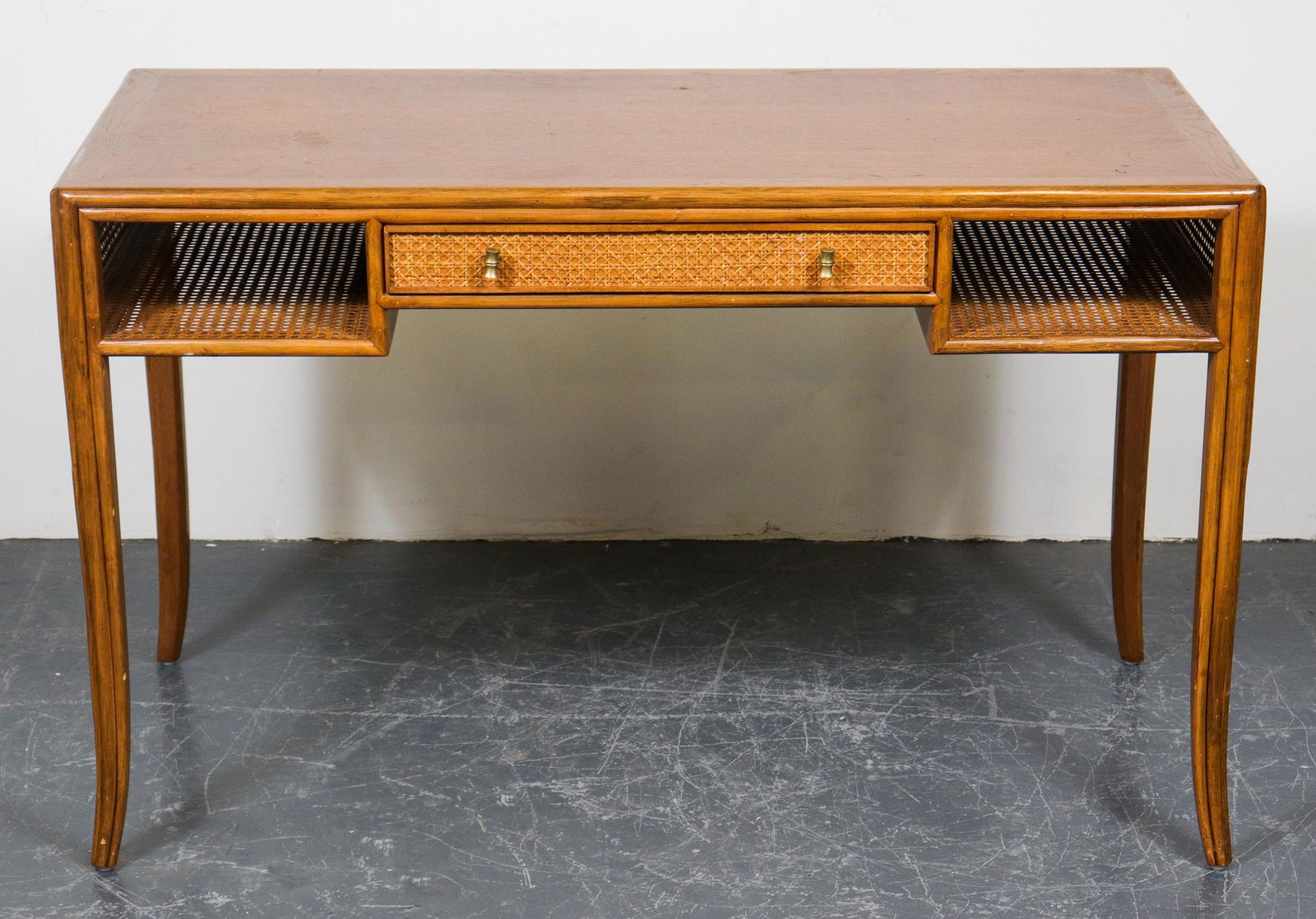 McGuire San Francisco Caned Oak Desk (1 of 9)