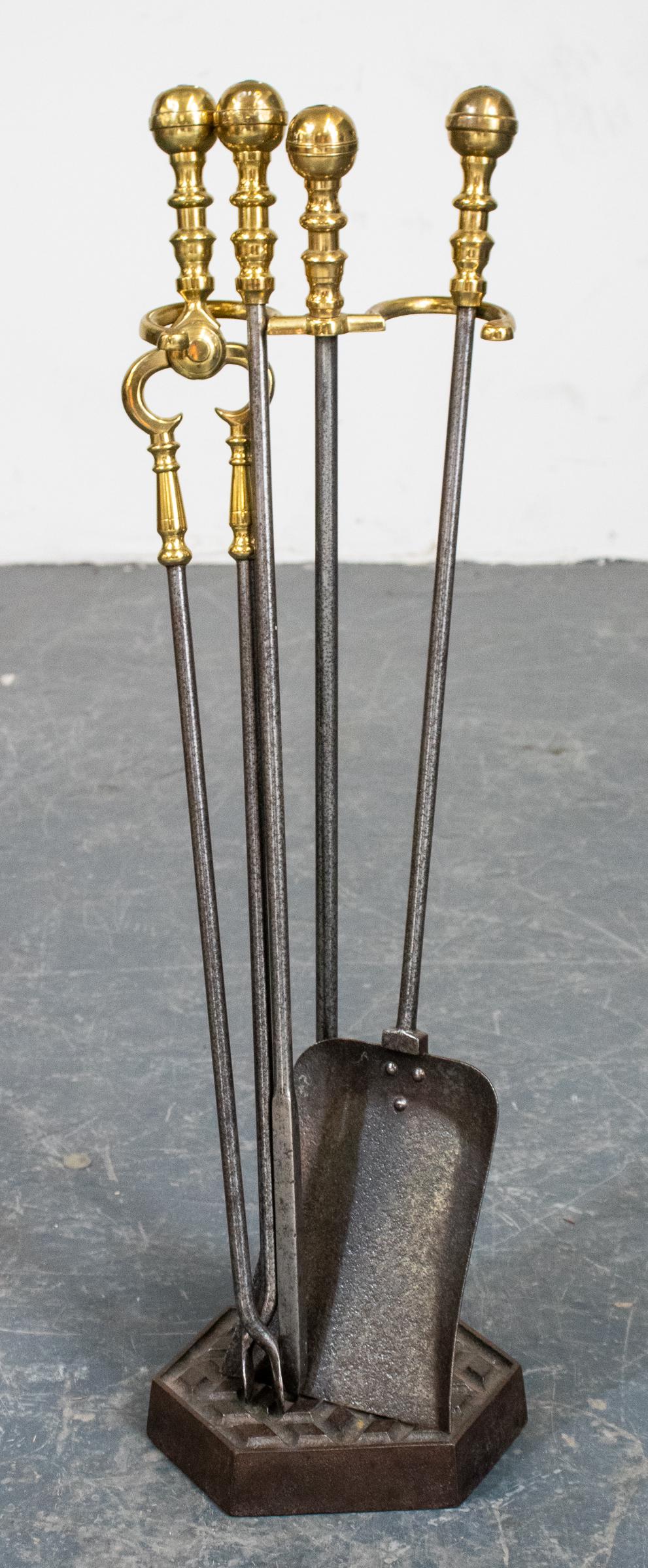 Iron & Brass Fire Tools with Stand (1 of 6)