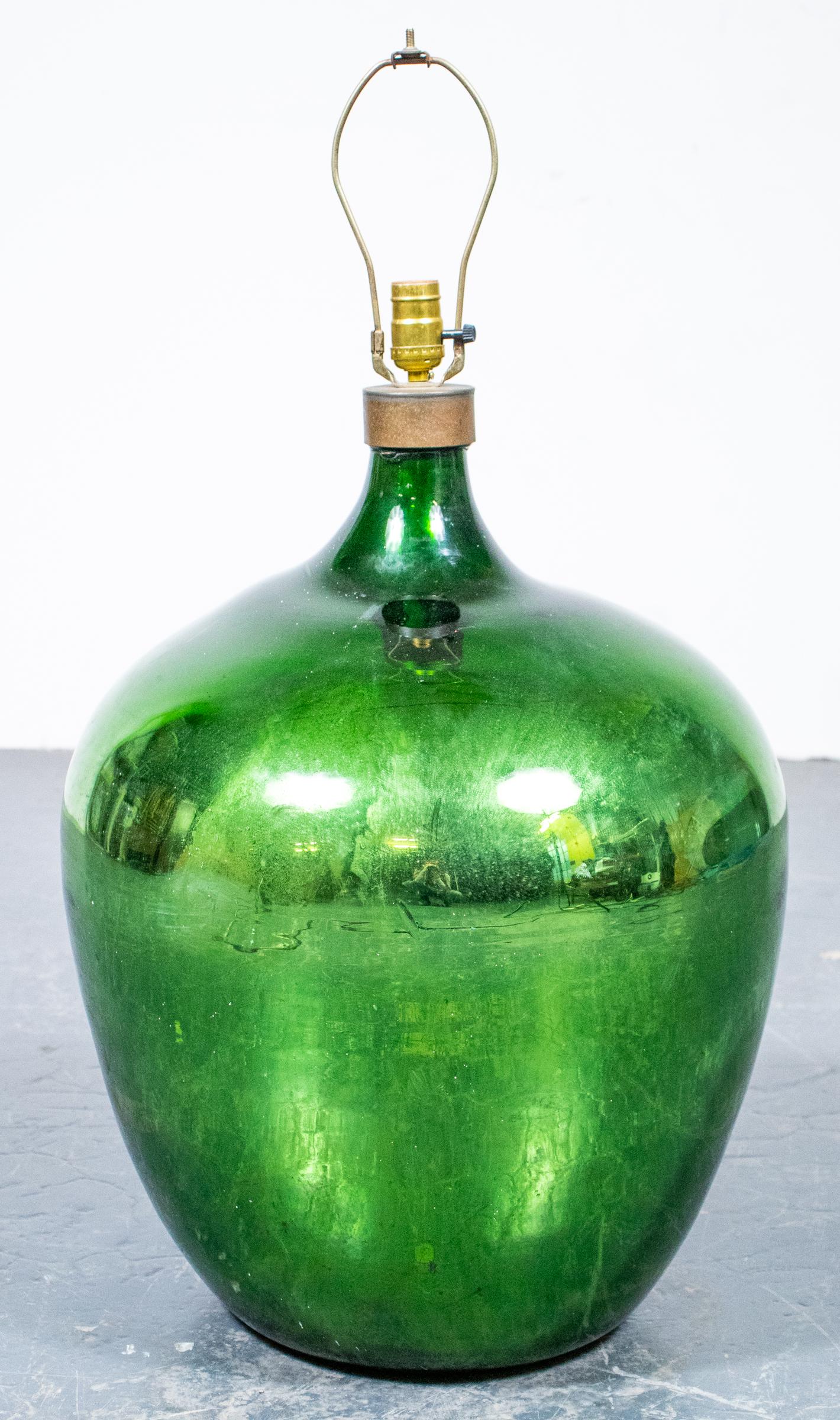 Large Modern Green Mercury Glass Table Lamp (1 of 5)