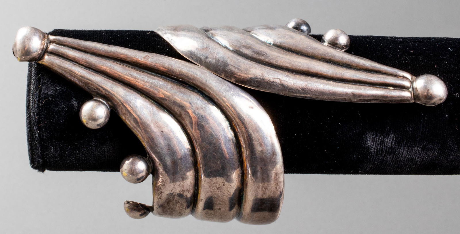 M.P.O. Taxco Mexican Silver Bypass Bangle Bracelet (1 of 5)