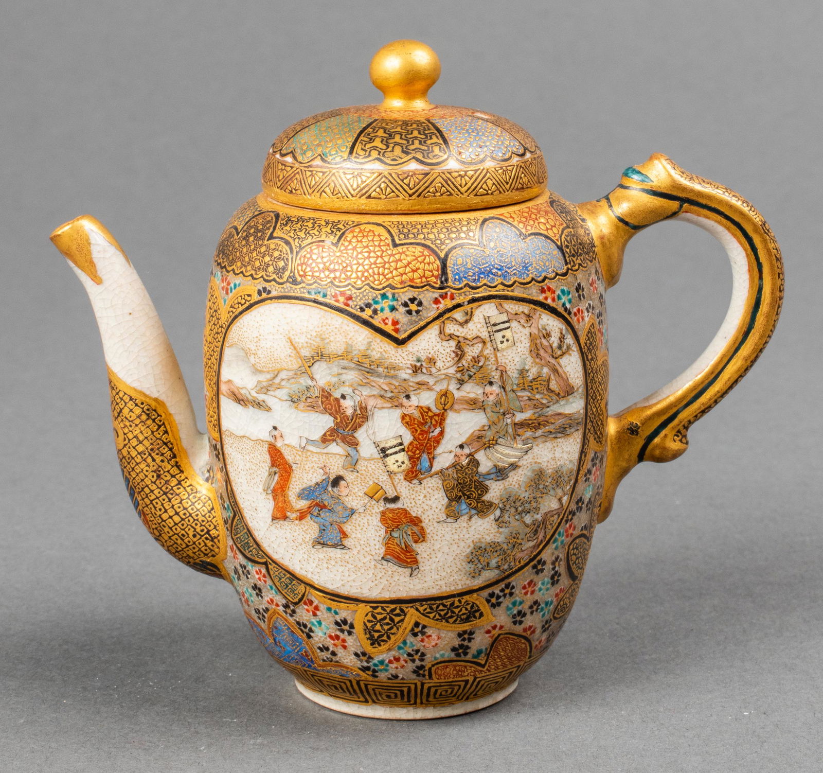 Japanese Satsuma Porcelain Miniature Teapot (1 of 7)