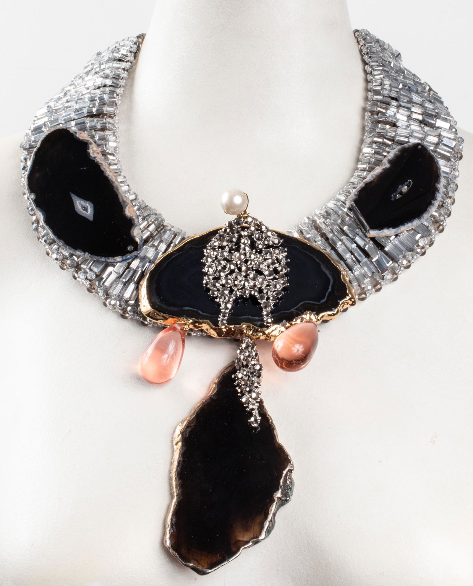 Vilaiwan Agate, Tourmaline & Rhinestone Necklace (1 of 10)