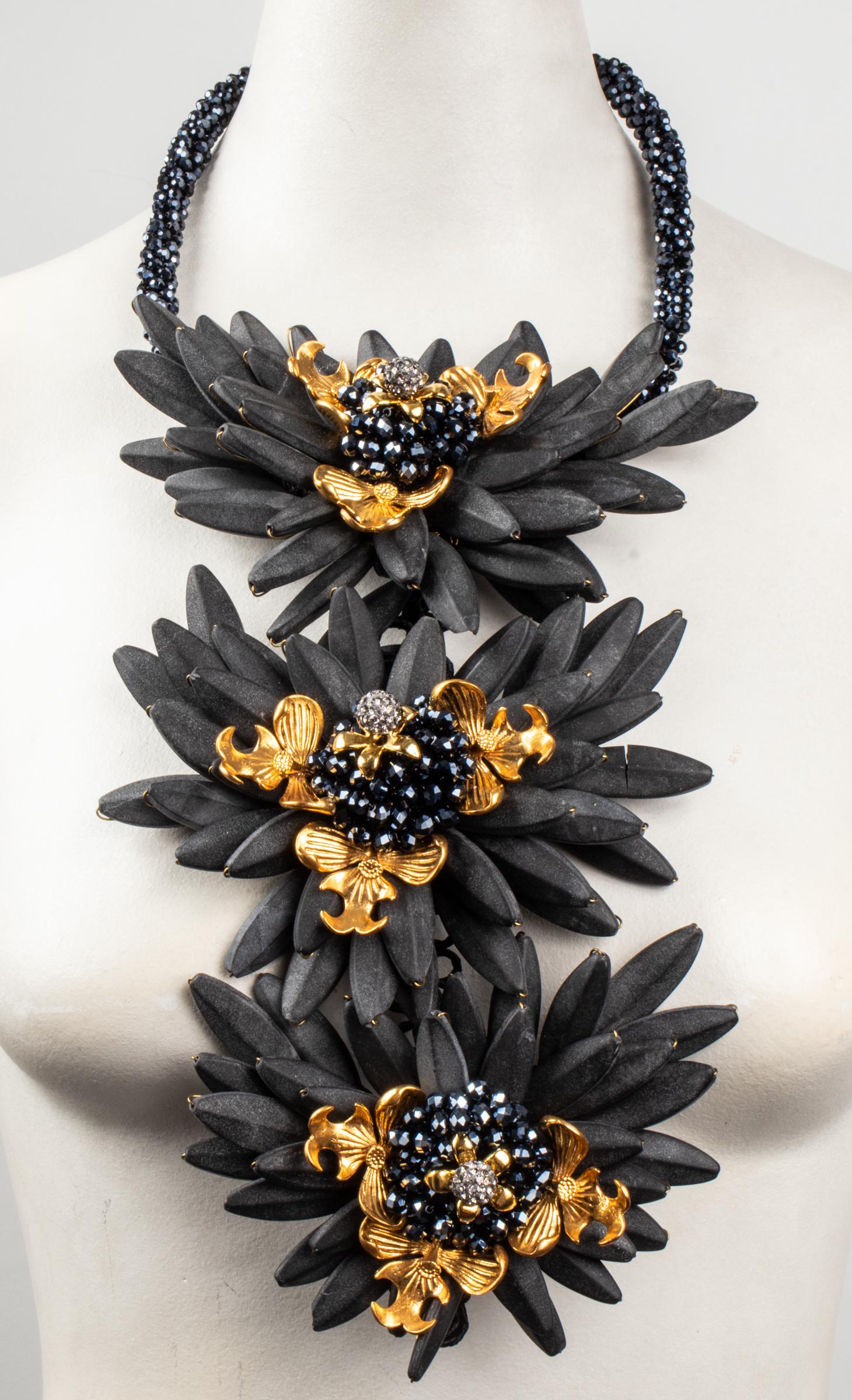 Vilaiwan Concrete Gilt Metal & Rhinestone Necklace (1 of 10)