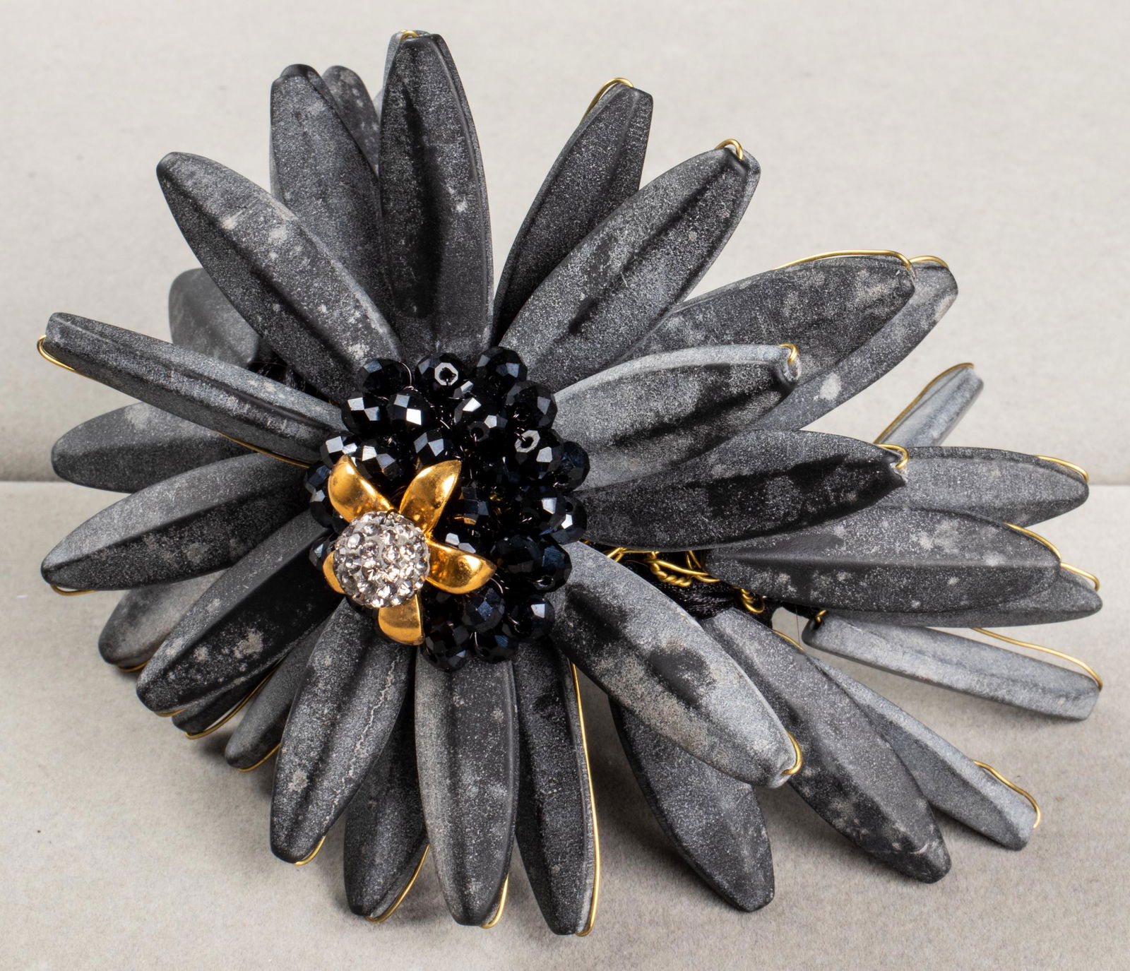 Vilaiwan Concrete Gilt Metal & Rhinestone Bracelet (1 of 7)