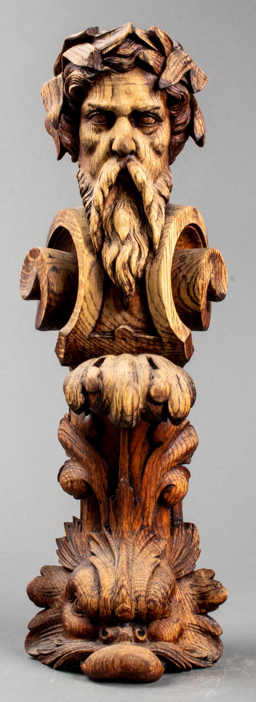 Carved Oak Architectural Element Nautical Interest (1 of 8)