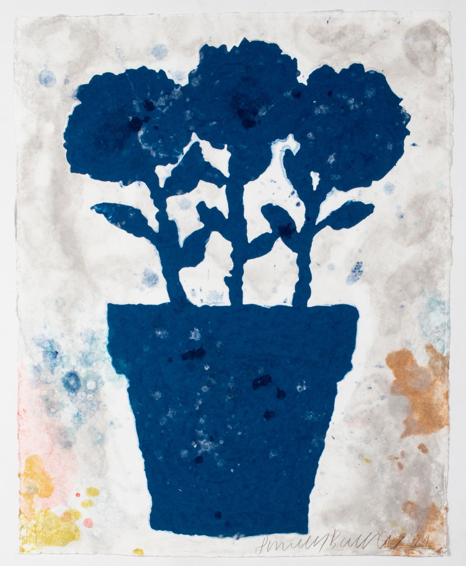 Donald Baechler "Flower Pot" Pochoir in Colors (1 of 6)