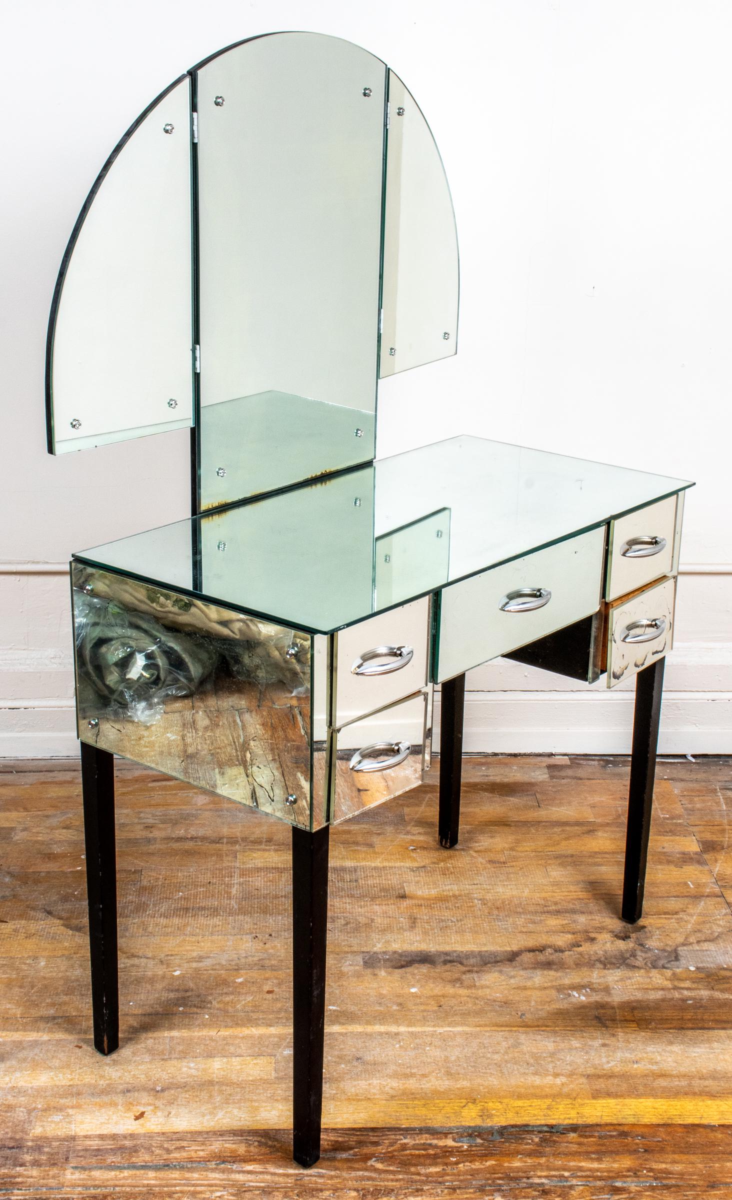 Hollywood Regency Style Parcel Ebonized Vanity (1 of 10)