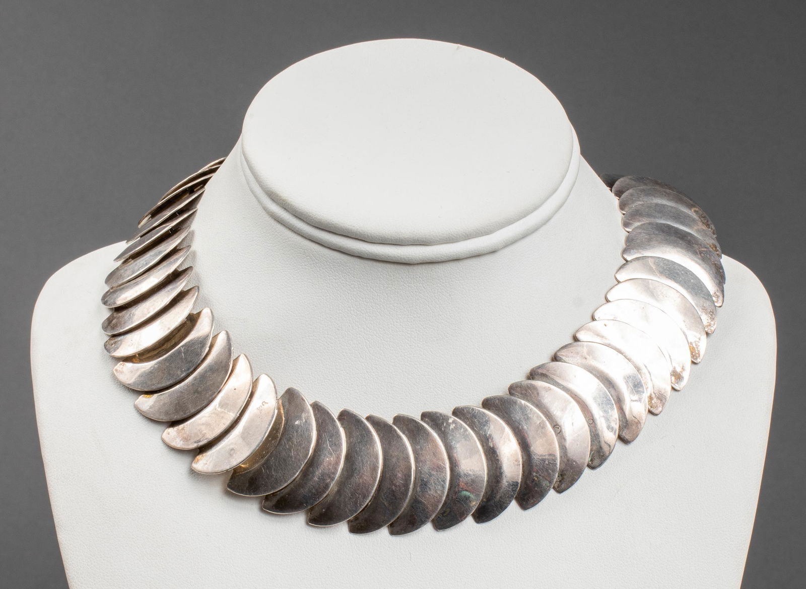 Vintage Taxco Mexican Silver Collar Link Necklace (1 of 7)