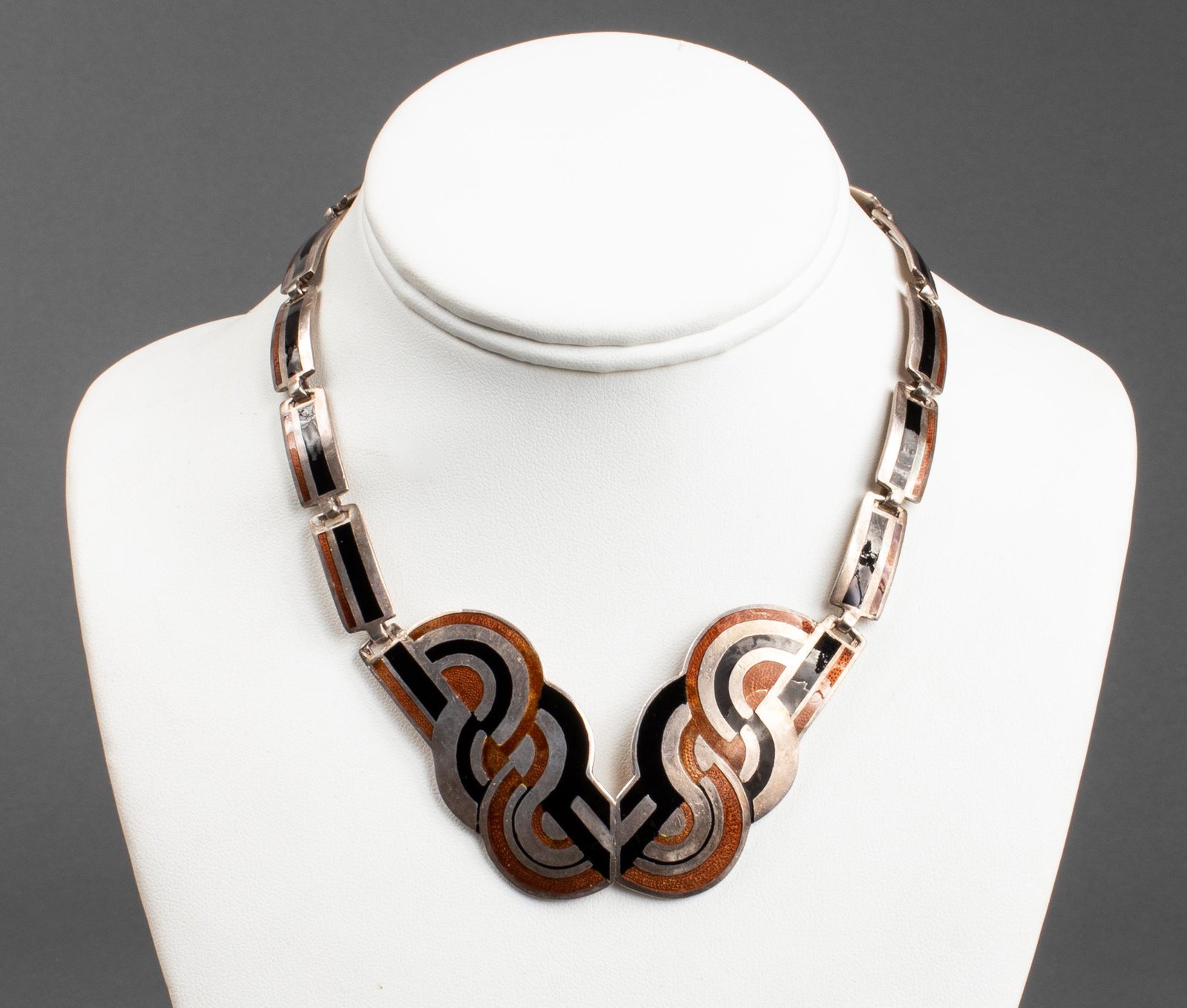 Margot De Taxco Vinatge Silver & Enamel Necklace (1 of 5)