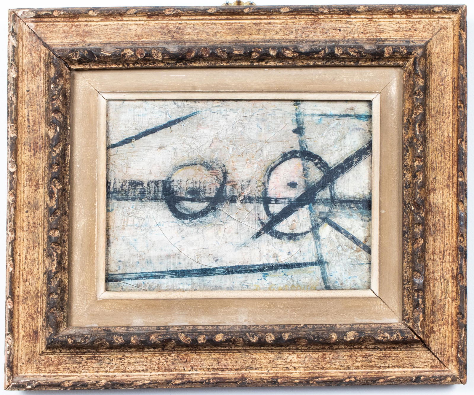 Mid-Century Modern Black & White Oil on Canvas (1 of 6)