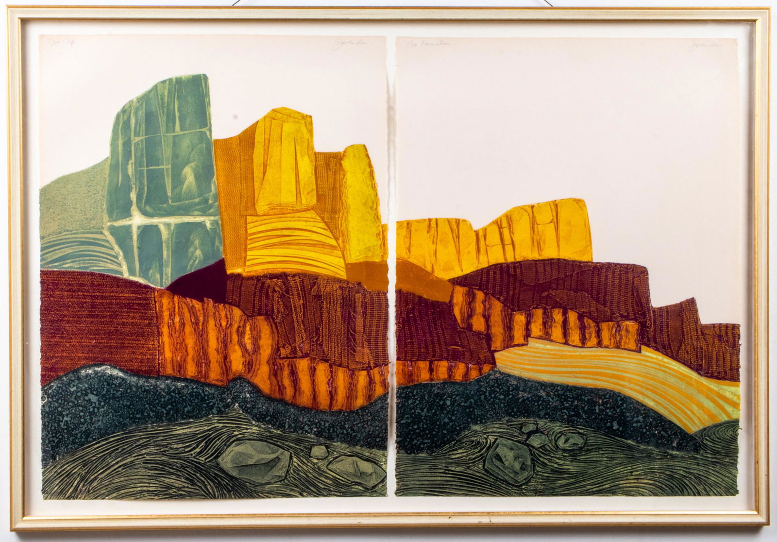 John Ross "Cliff Formation" Collagraph, 1987 (1 of 13)