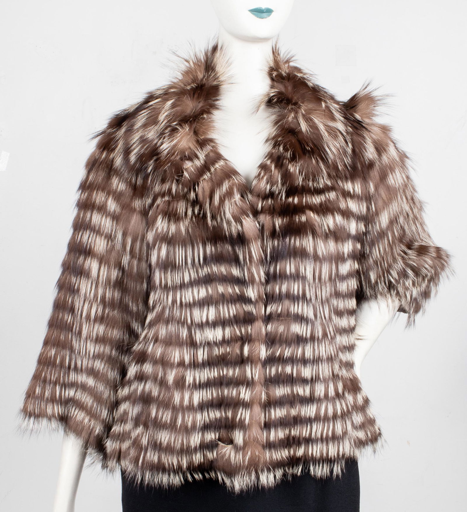 Casa Lopez Satin And Fox Fur Coat (1 of 10)