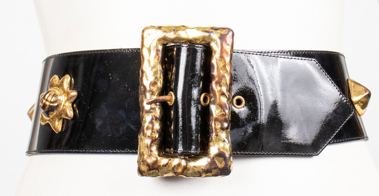 Christian Lacroix Vermeil Studded Leather Belt (1 of 9)