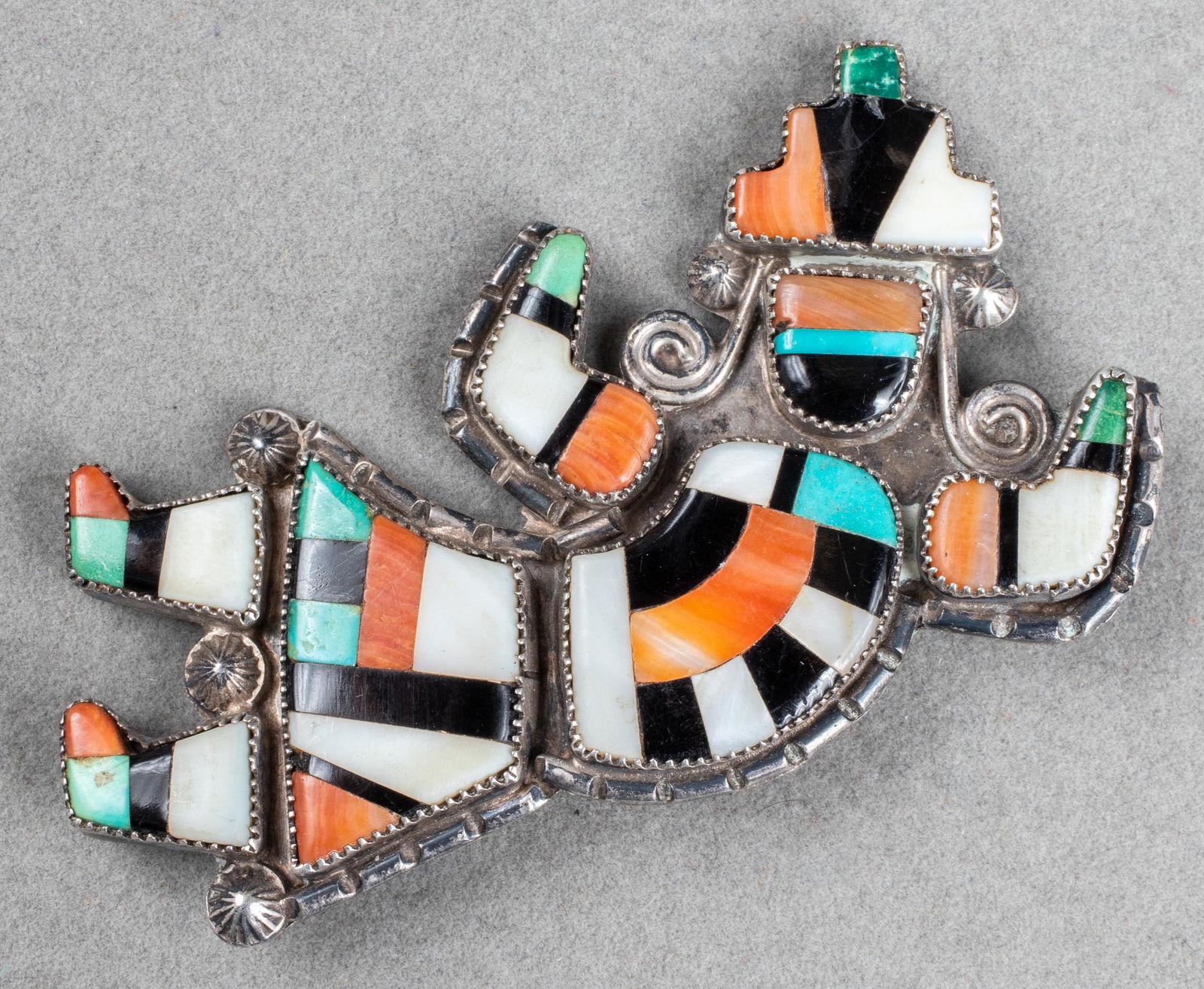 Zuni Native American Silver Dancing Man Pin (1 of 5)