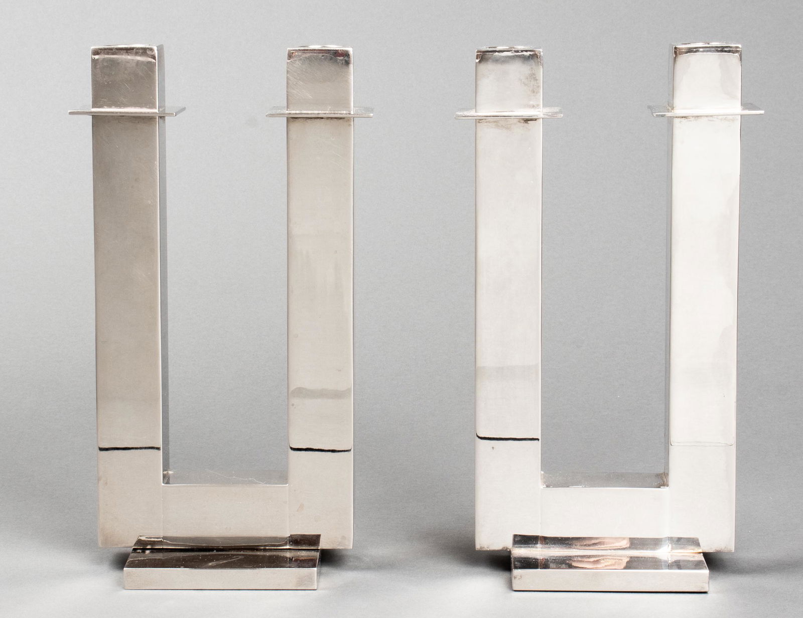 Nan Swid Design Modern Chrome Candleholders, Pair (1 of 7)