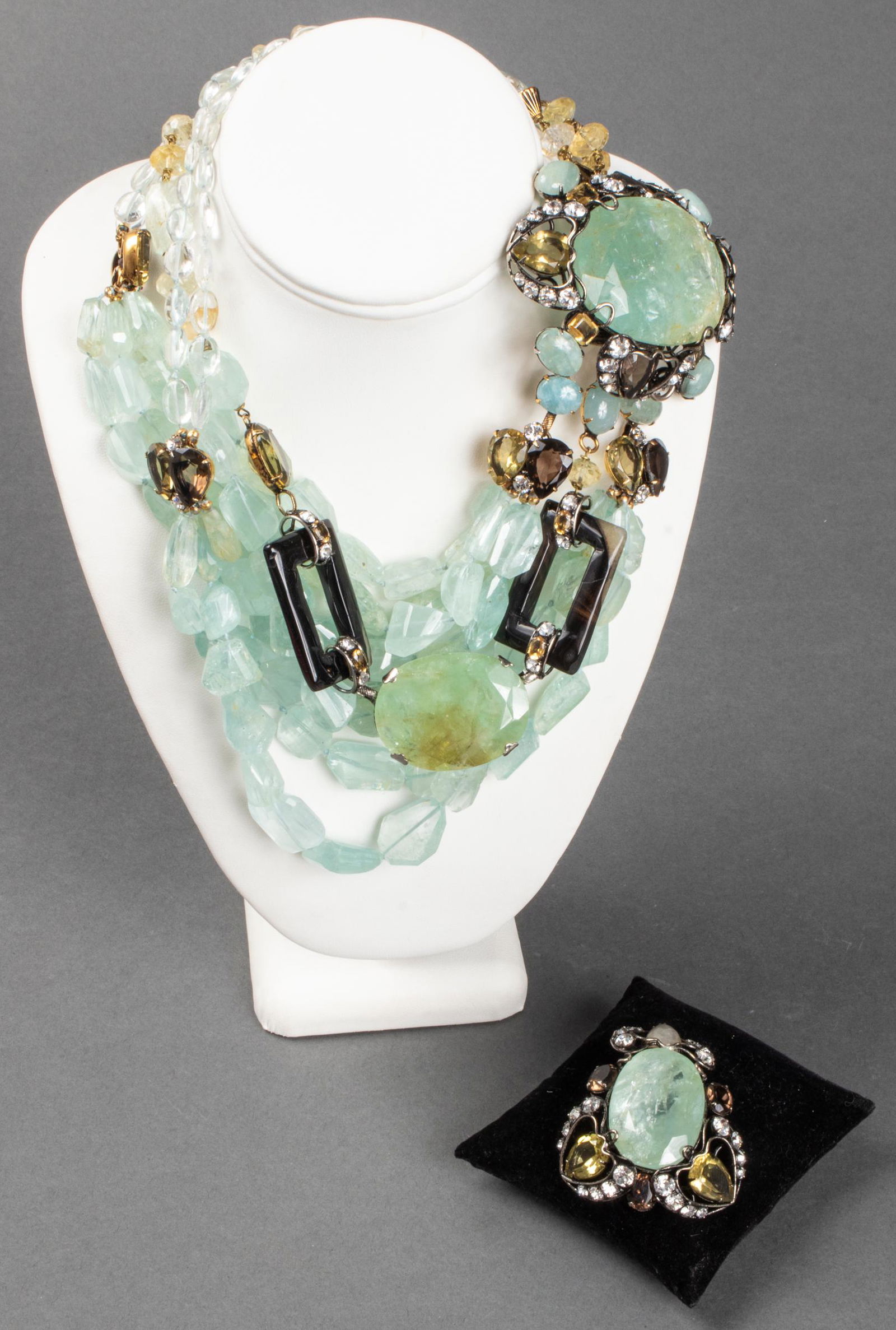 Iradj Moini Aquamarine, Agate & Citrine Necklace (1 of 7)
